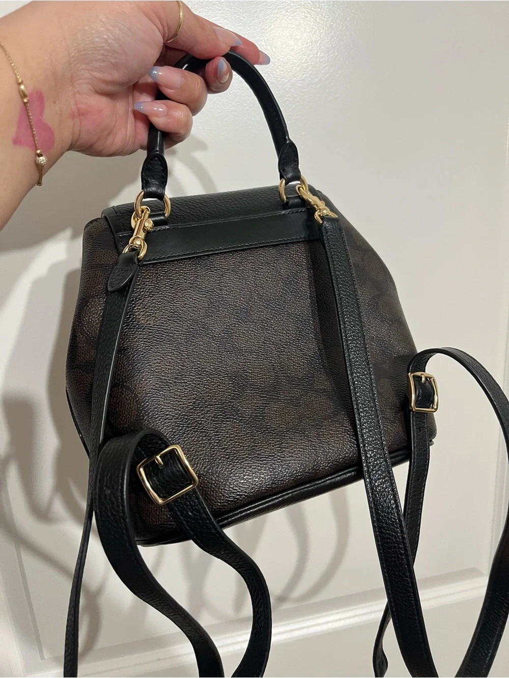 Coach Hadley Black & Brown Signature Mini Backpack